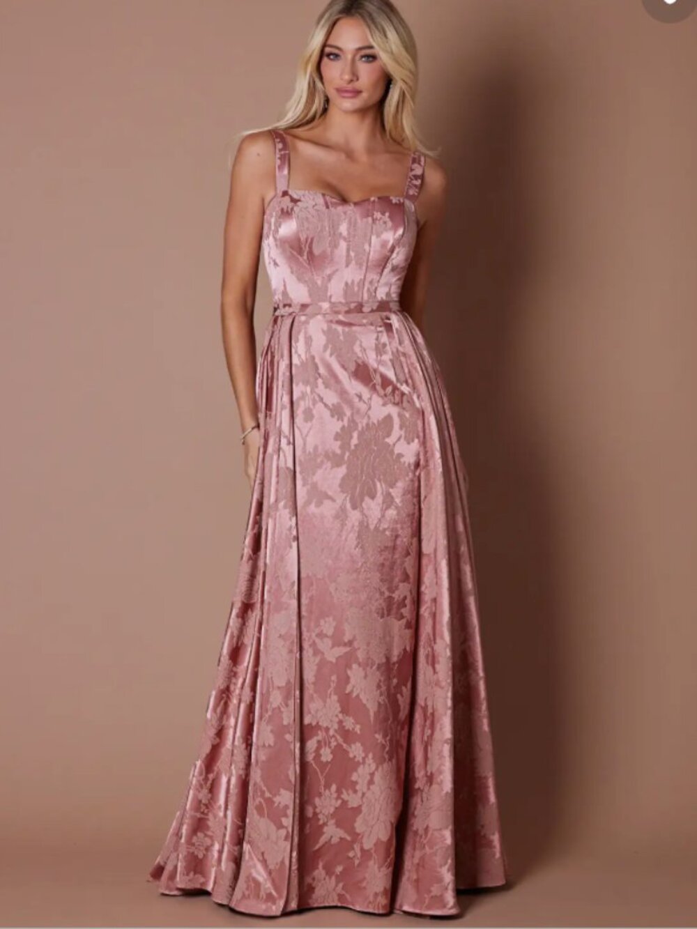 Azazie Kelis Rosewood Pink Maxi Dress